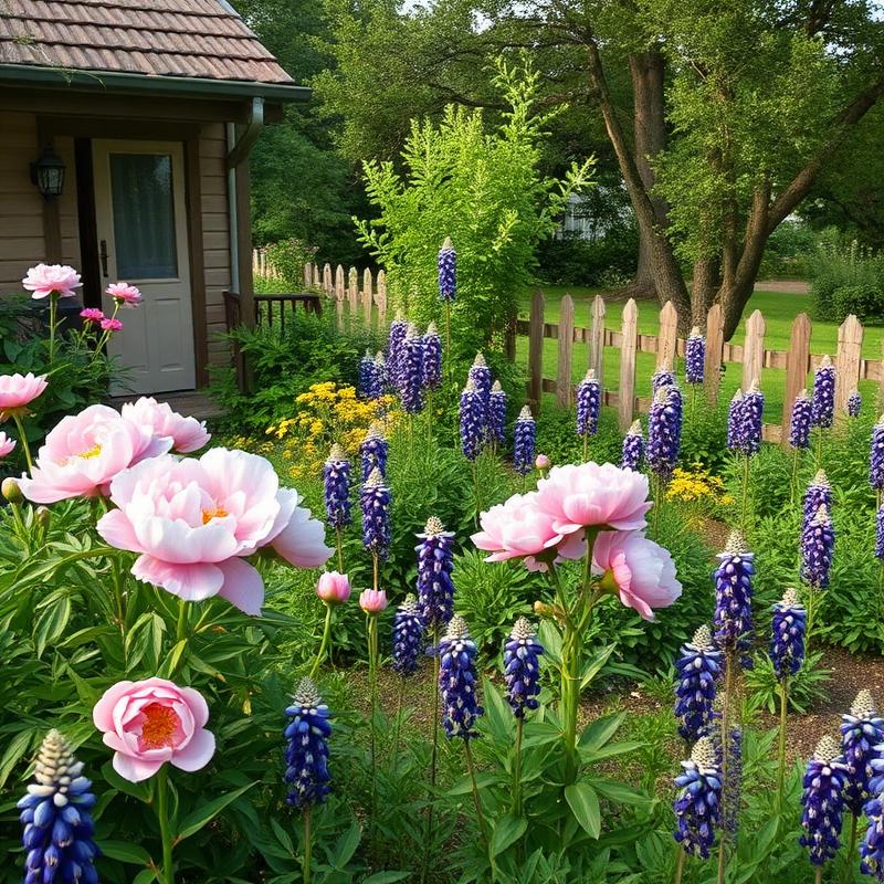 Trädgården i sommarblom